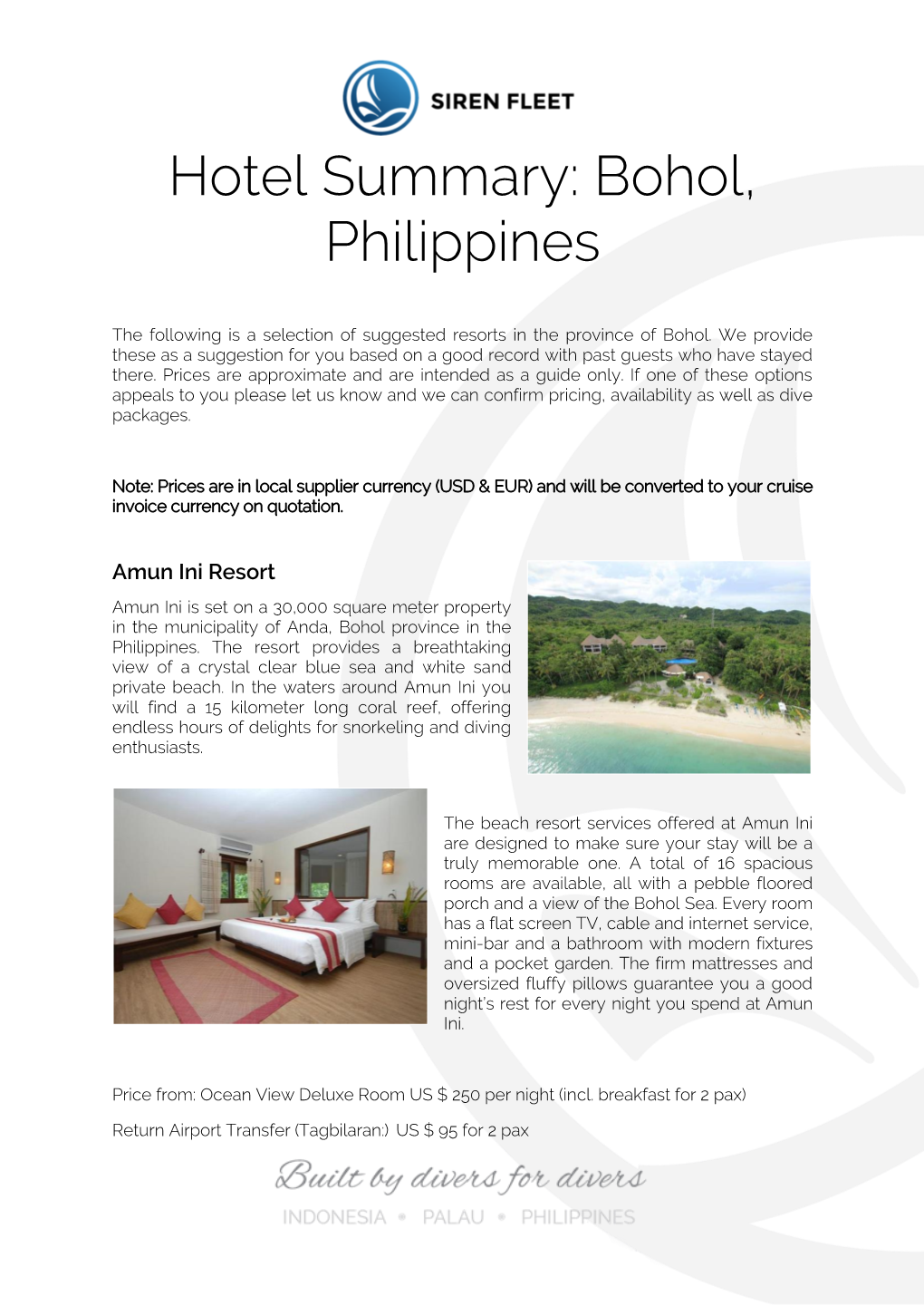 Hotel Summary: Bohol, Philippines