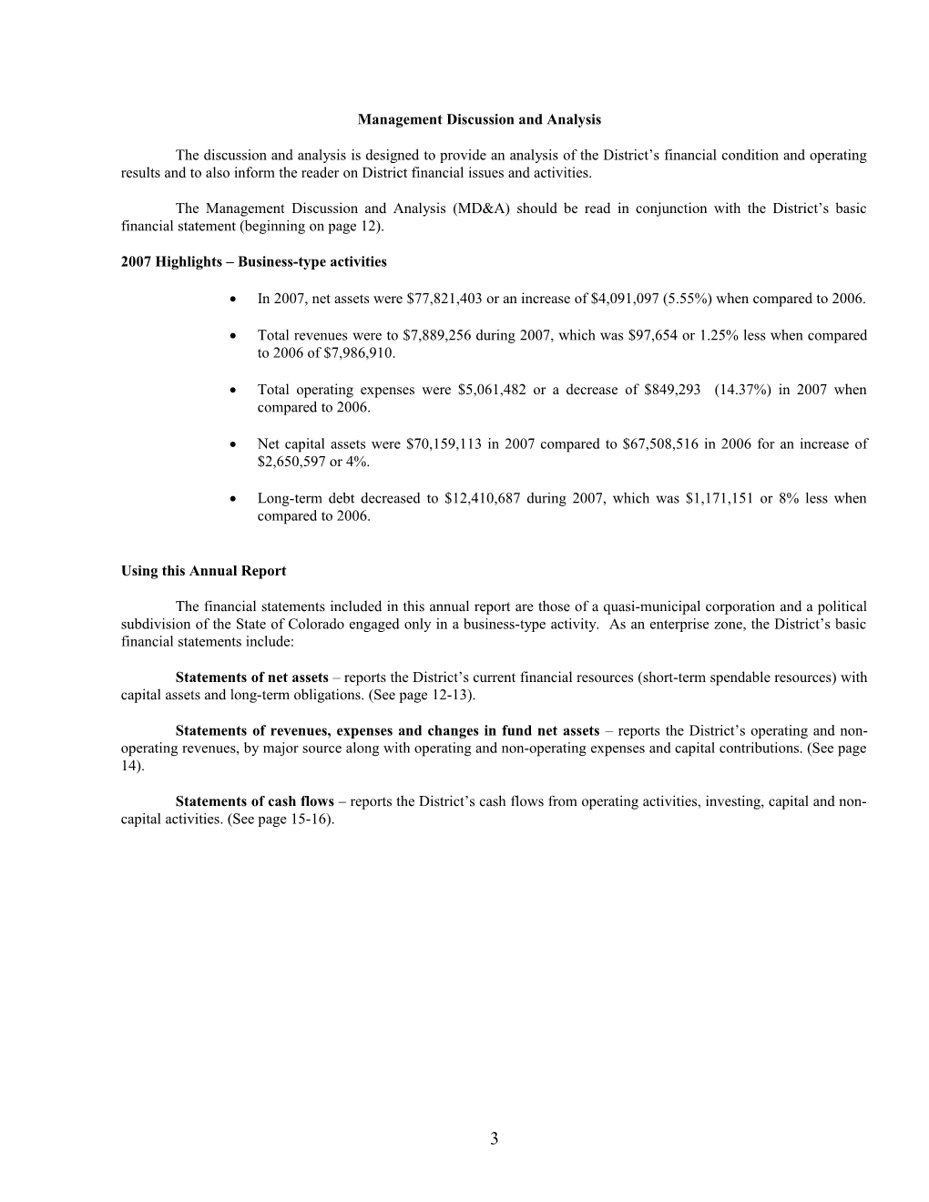 Management Discussion and Analysis