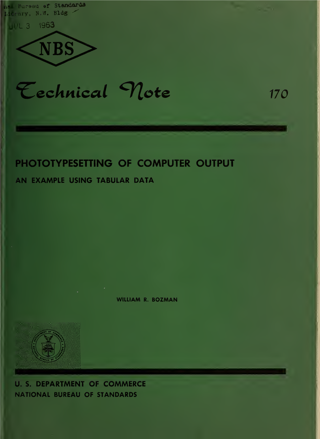 Phototypesetting of Computer Output