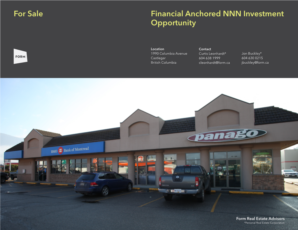 For Sale Financial Anchored NNN Investment Opportunity