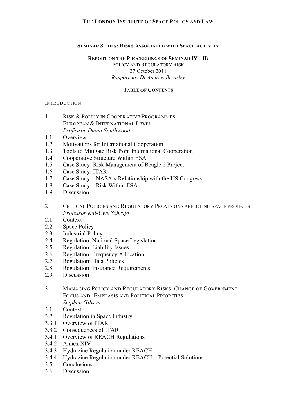 Proceedings of the Seminar