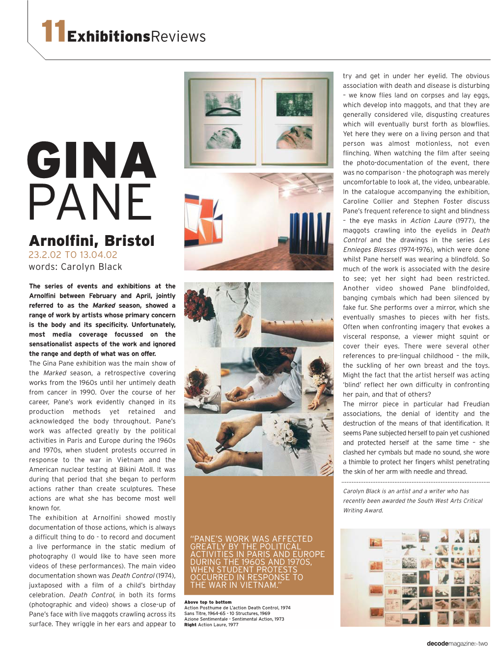 Gina Pane Exhibition Was the Main Show of the Suckling of Her Own Breast and the Toys