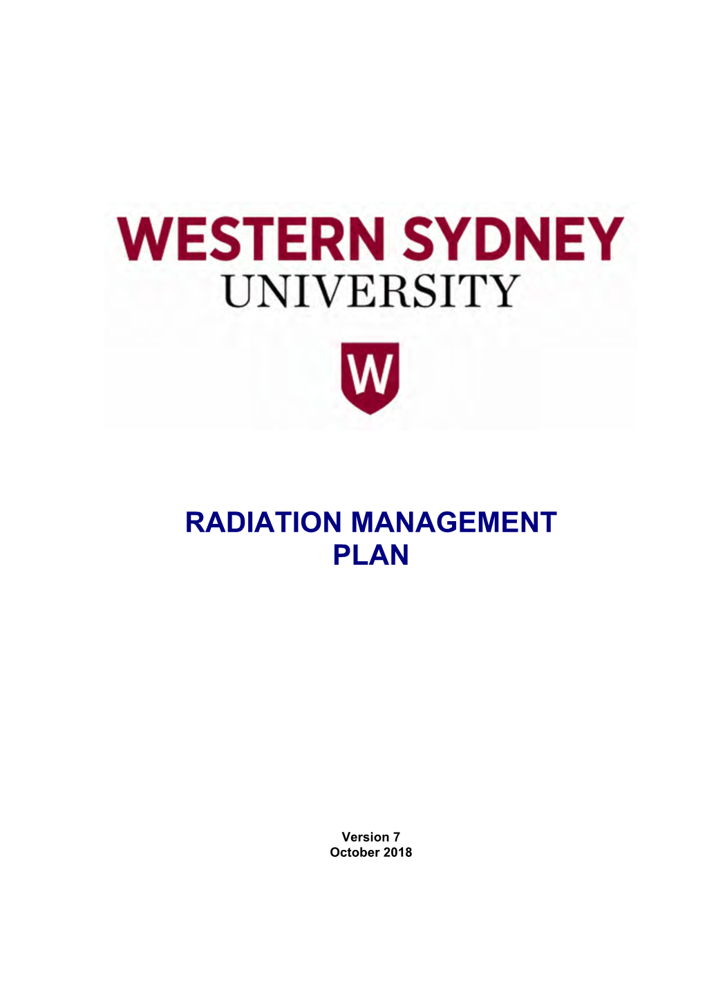 Radiation Management Plan