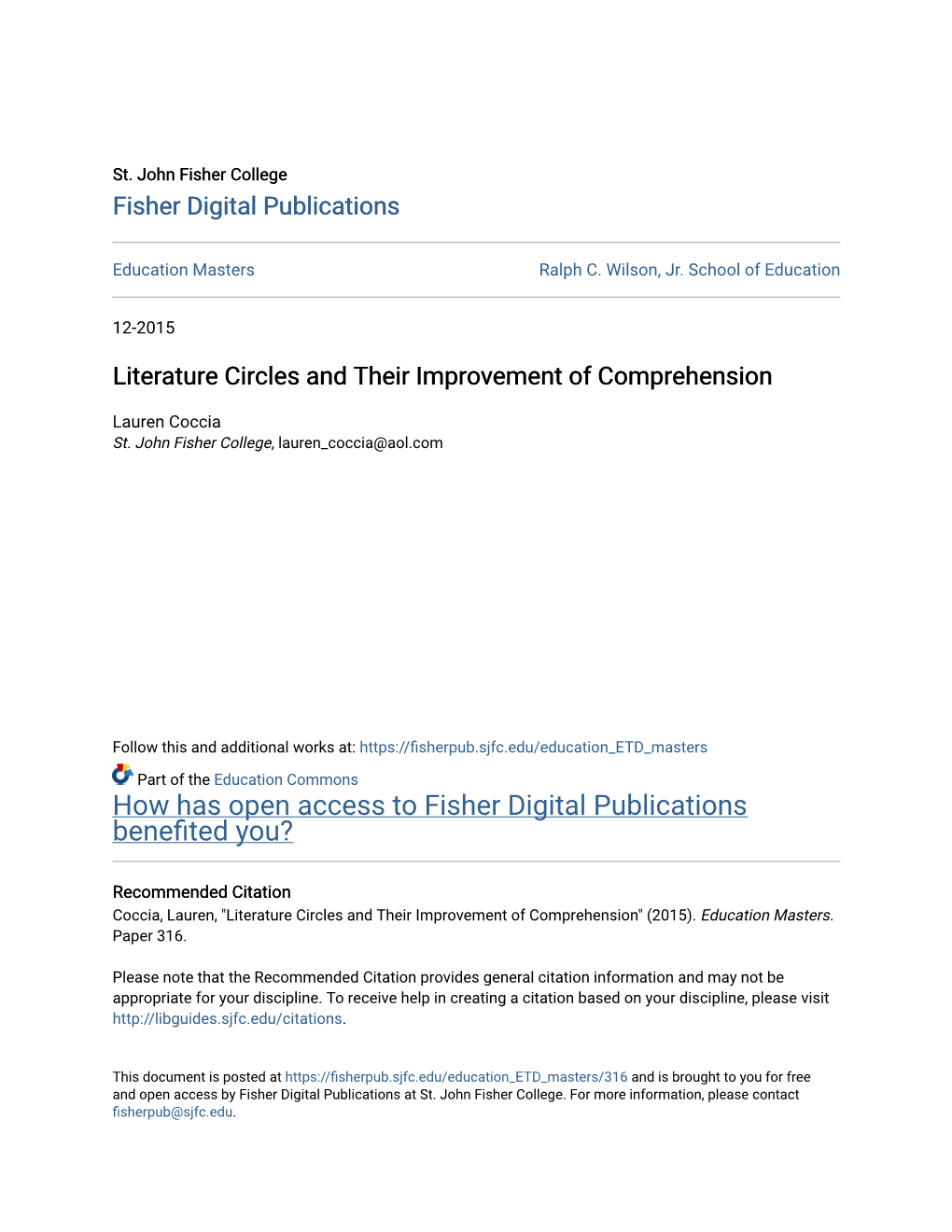 Literature Circles and Their Improvement of Comprehension