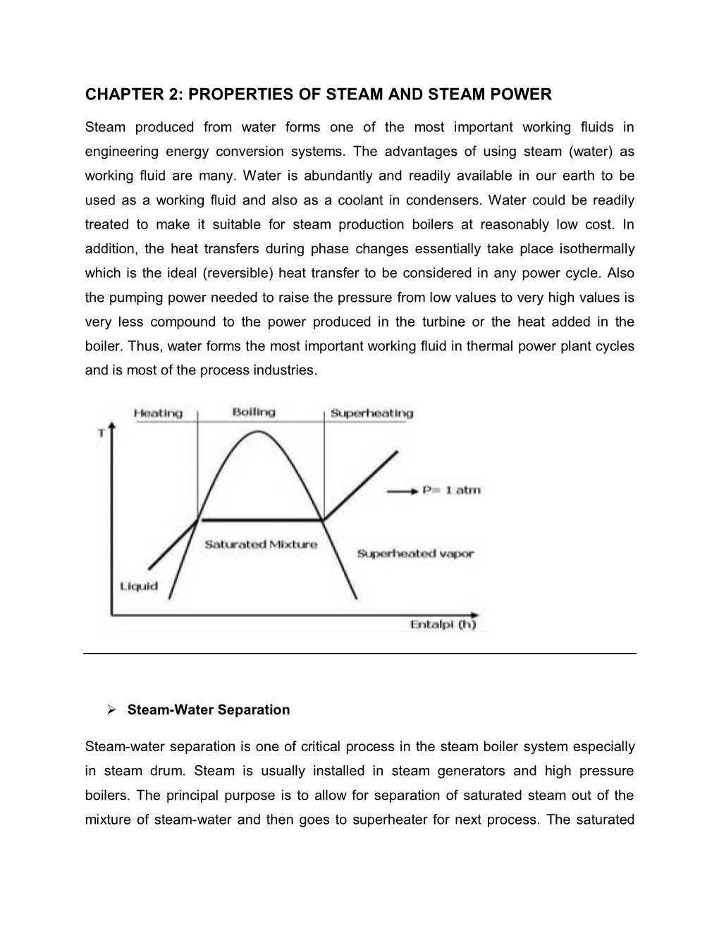 Chapter 2: Properties of Steam and Steam Power