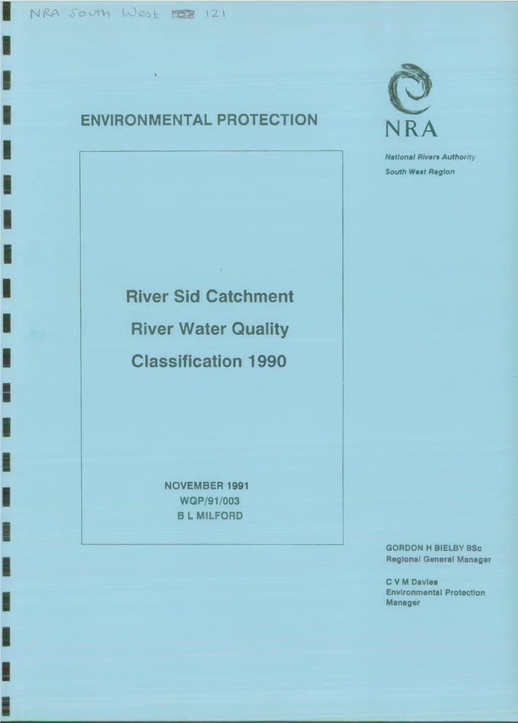 River Sid Catchment River Water Quality Classification 1990