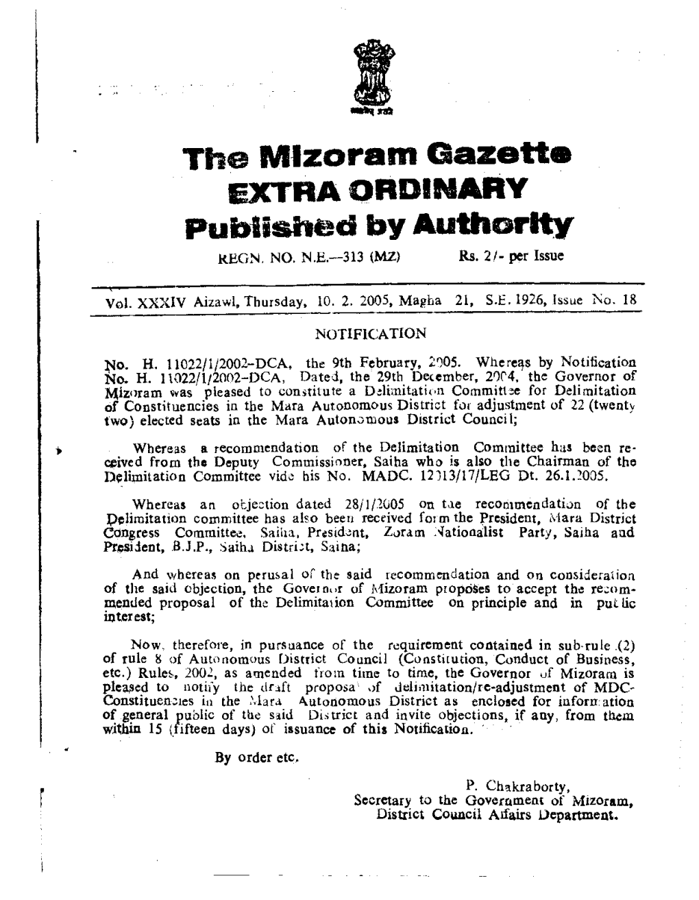The Mlzoram Gazette