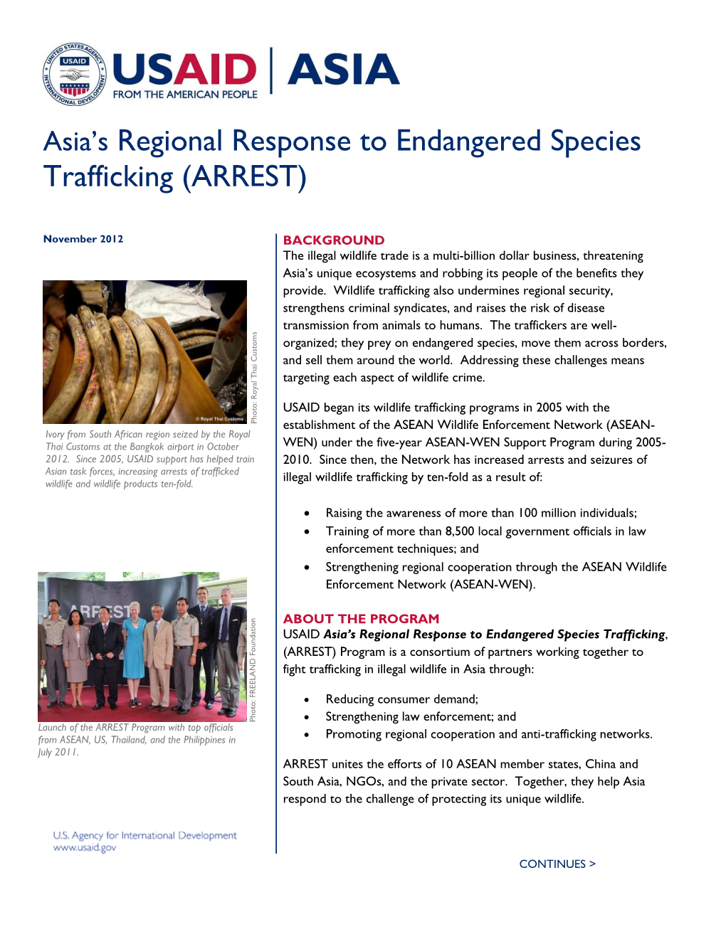 Asia's Regional Response to Endangered Species Trafficking (ARREST)