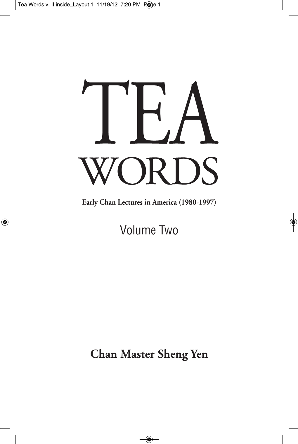 Chan Master Sheng Yen Volume