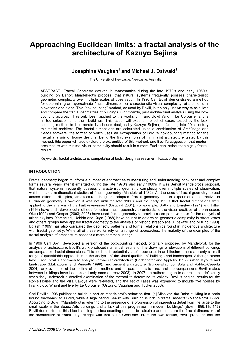 A Fractal Analysis of the Architecture of Kazuyo Sejima