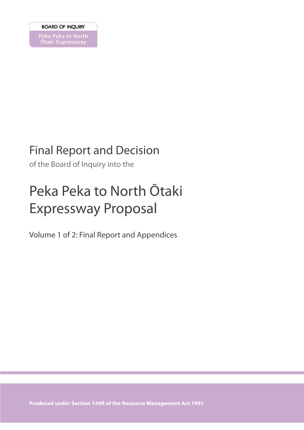 Peka Peka to North Ōtaki Expressway Proposal