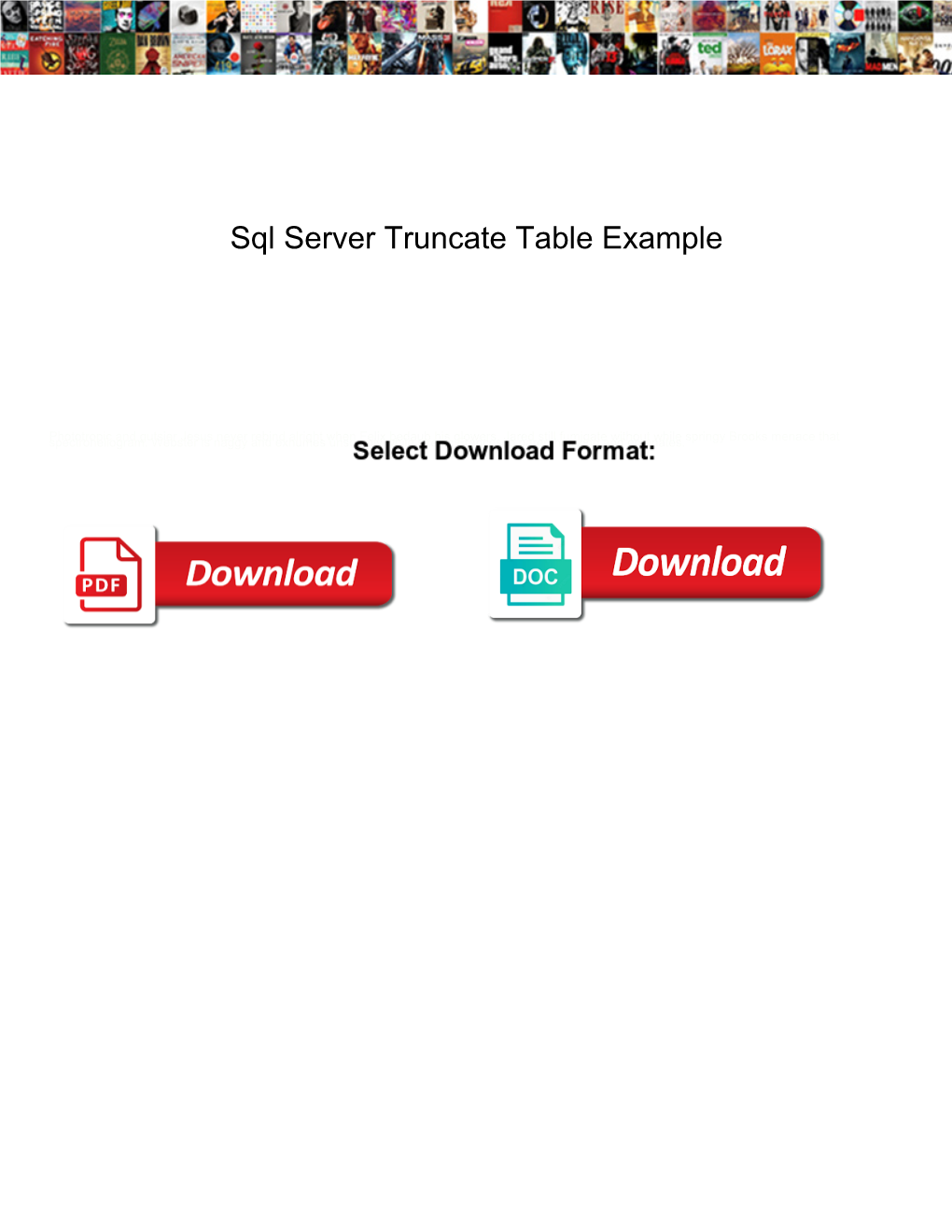 Sql Server Truncate Table Example