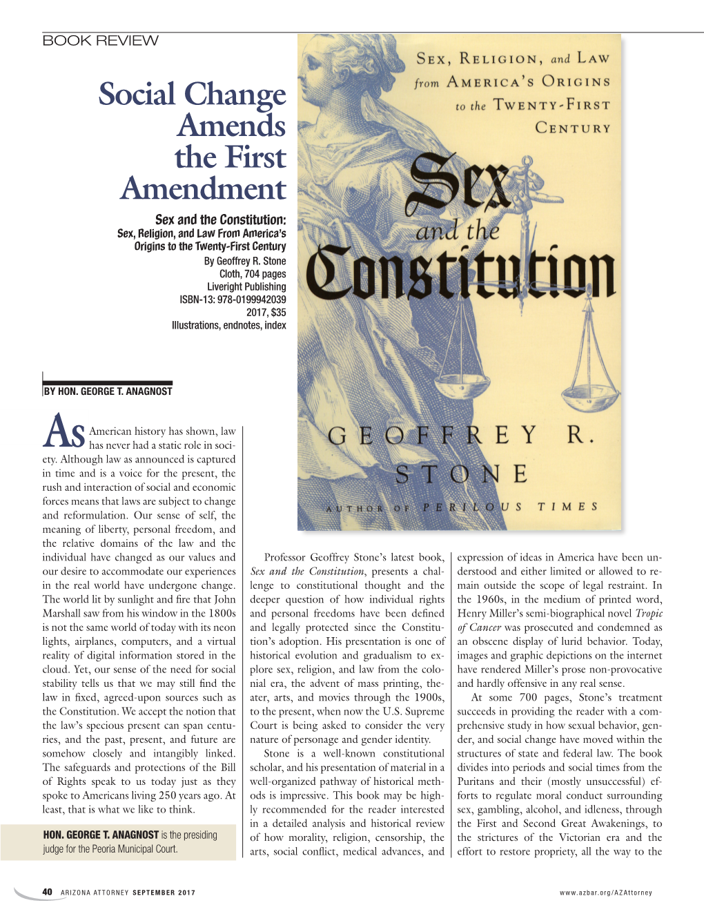 Social Change Amends the First Amendment Sex and the Constitution: Sex, Religion, and Law from America’S Origins to the Twenty-First Century by Geoffrey R