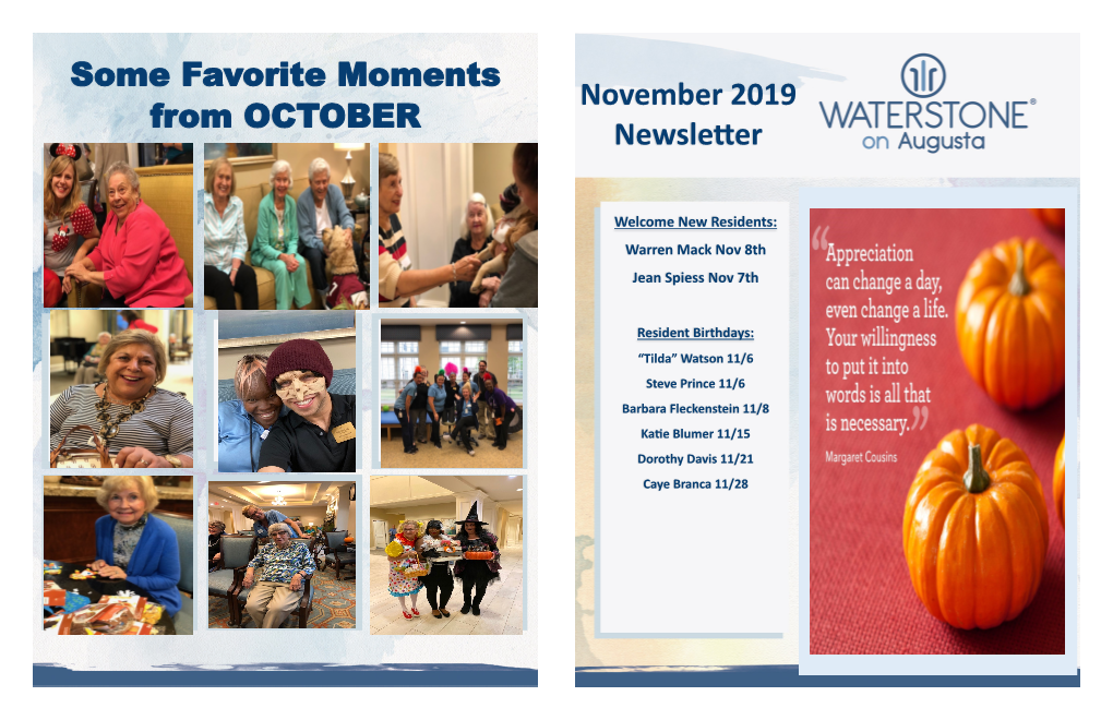 Some Favorite Moments from OCTOBER November 2019