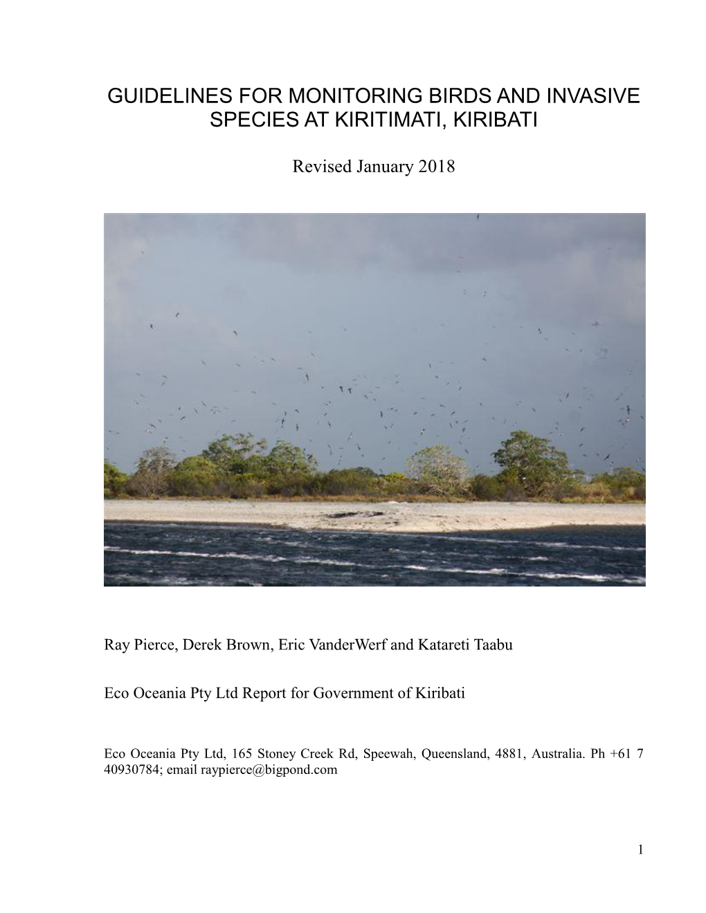 Guidelines for Monitoring Birds and Invasive Species at Kiritimati, Kiribati