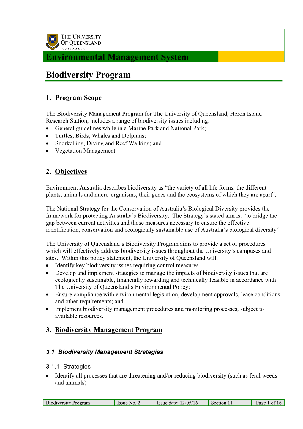 Biodiversity Program