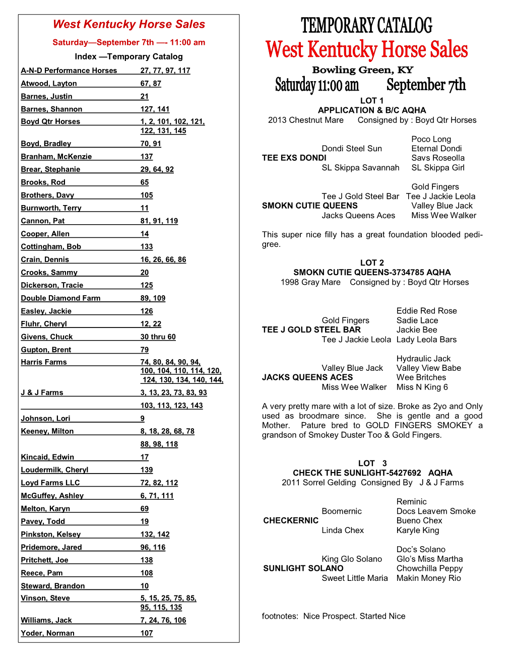 West Kentucky Horse Sales