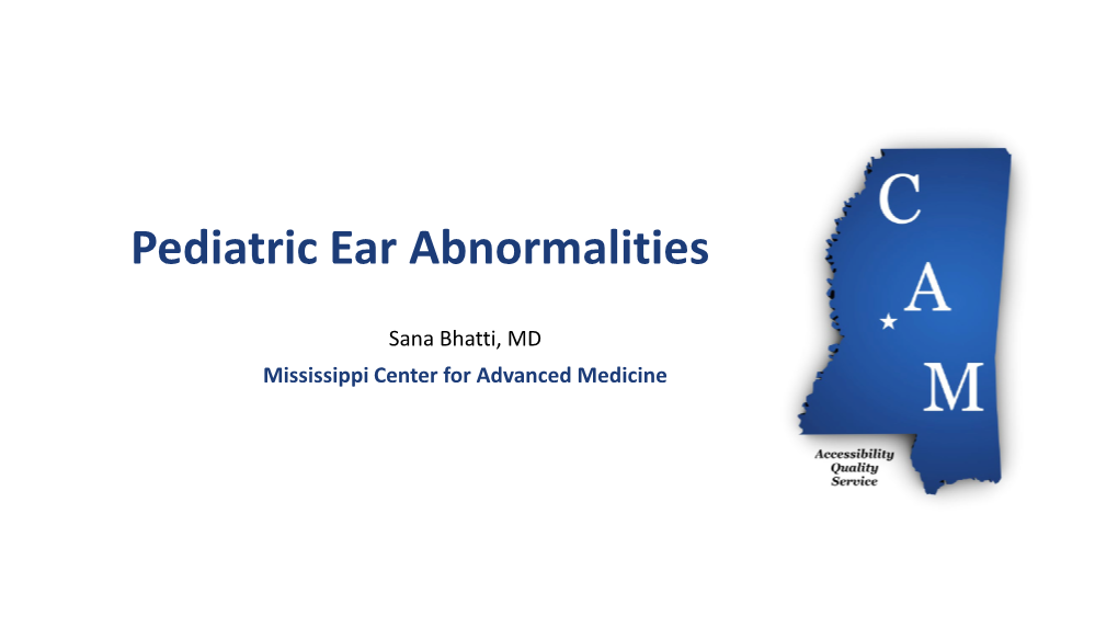 Pediatric Ear Abnormalities