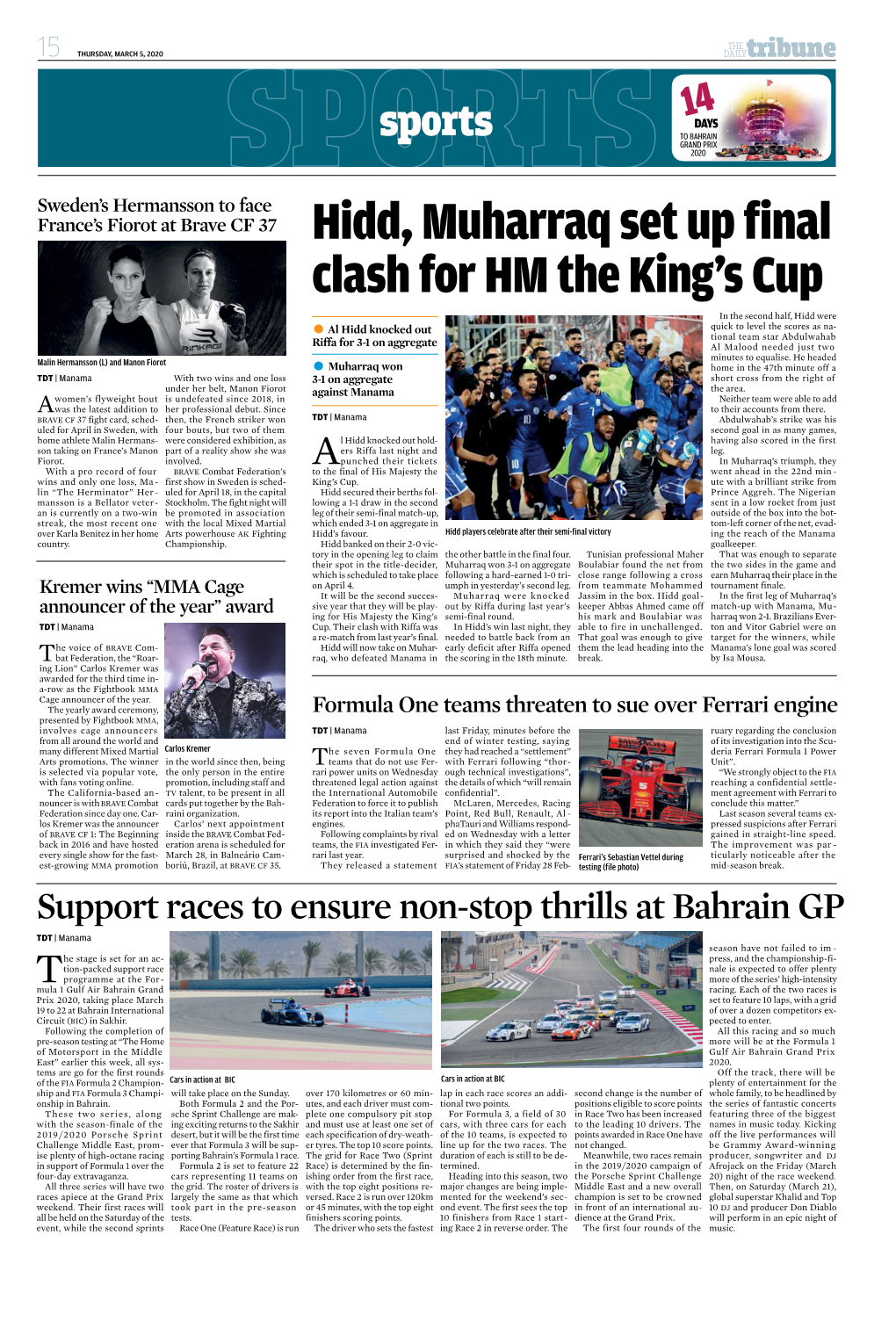 Hidd, Muharraq Set up Final Clash for HM the King's