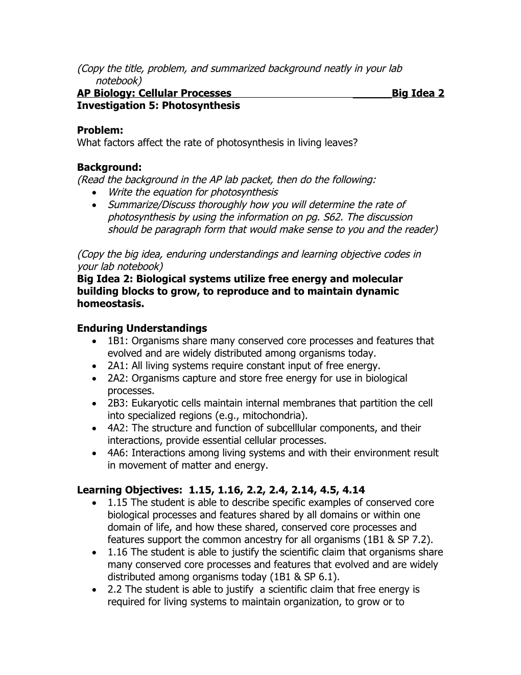 AP Biology: Evolution