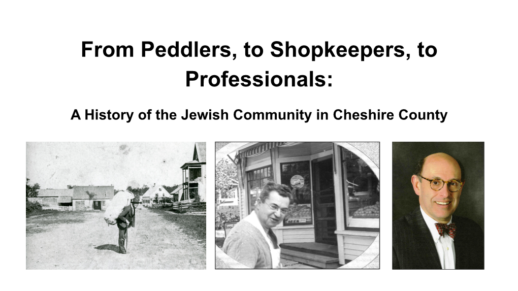 From Peddlers, to Shopkeepers, to Professionals