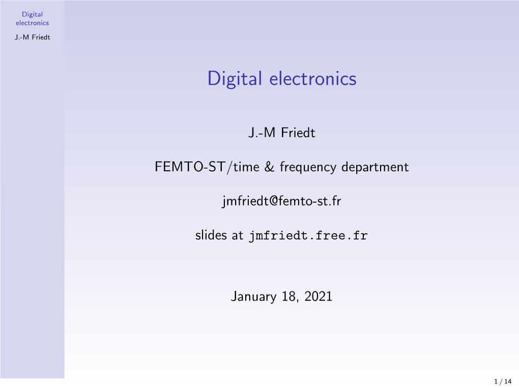 Digital Electronics