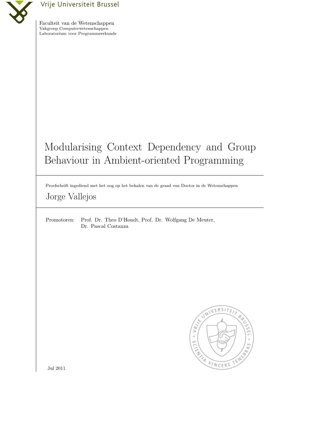 Modularising Context Dependency and Group Behaviour in Ambient-Oriented Programming