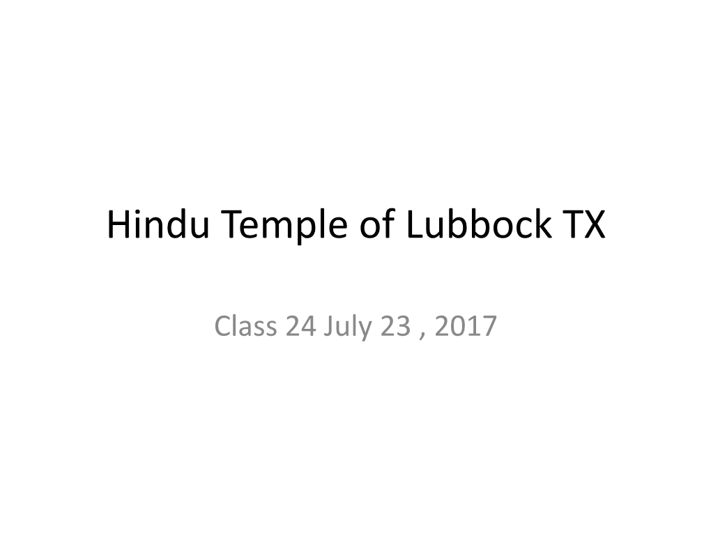 Hindu Temple of Lubbock TX