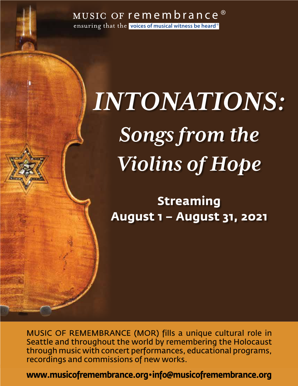 INTONATIONS: Songs from the Violins of Hope