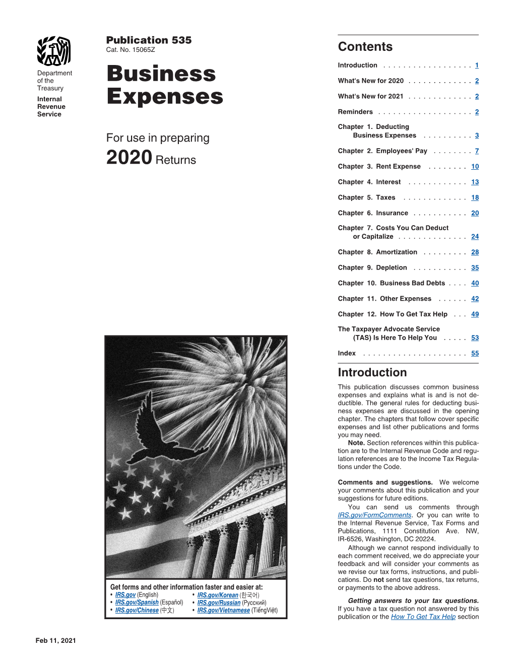 2020 Publication 535: Business Expenses