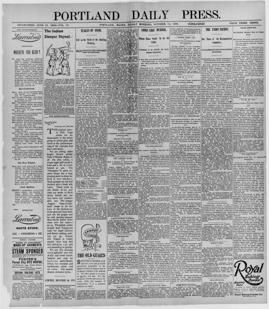 Portland Daily Press: October 18, 1895