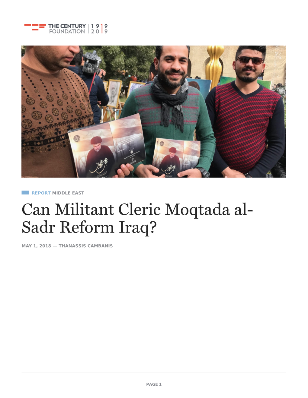 Can Militant Cleric Moqtada Al-Sadr Reform Iraq?