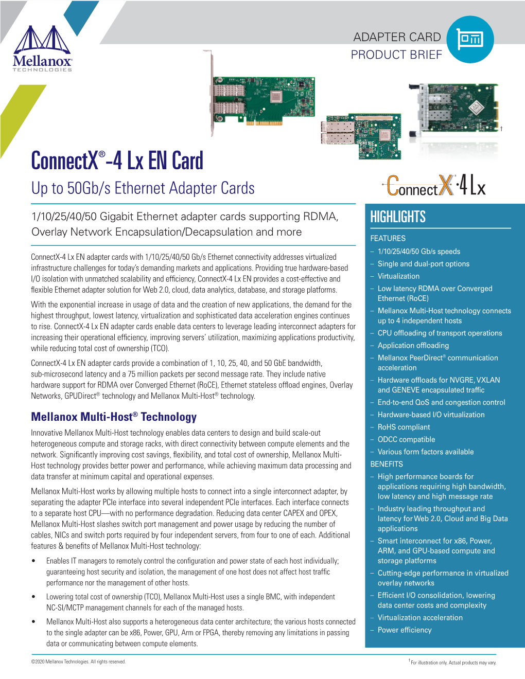 Connectx®-4 Lx EN Card