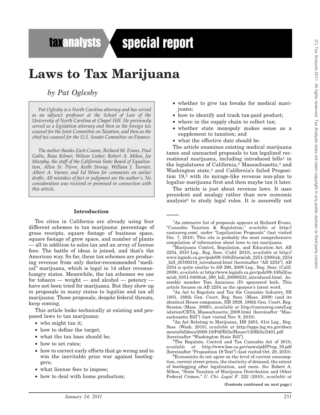 Laws to Tax Marijuana