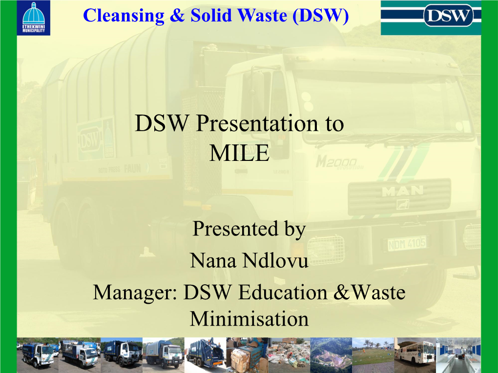 Education & Waste Minimisation Section