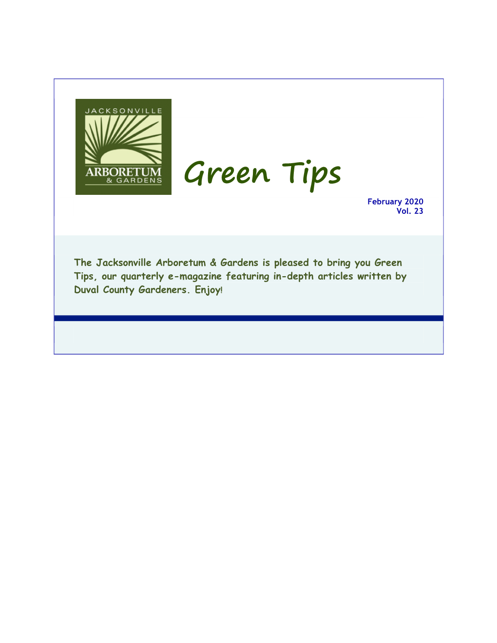 Green Tips Quarterly – February 2020 (.Pdf)