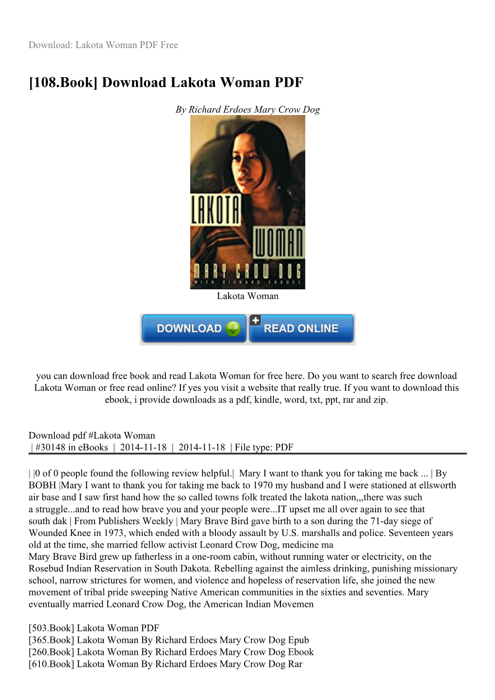 Download Lakota Woman PDF