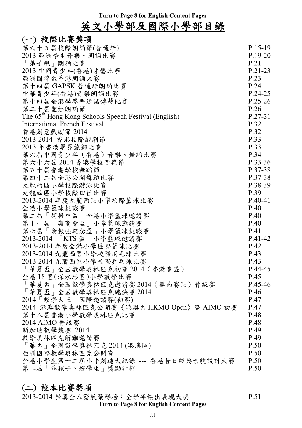 Turn to Page 6 for English Content Pages