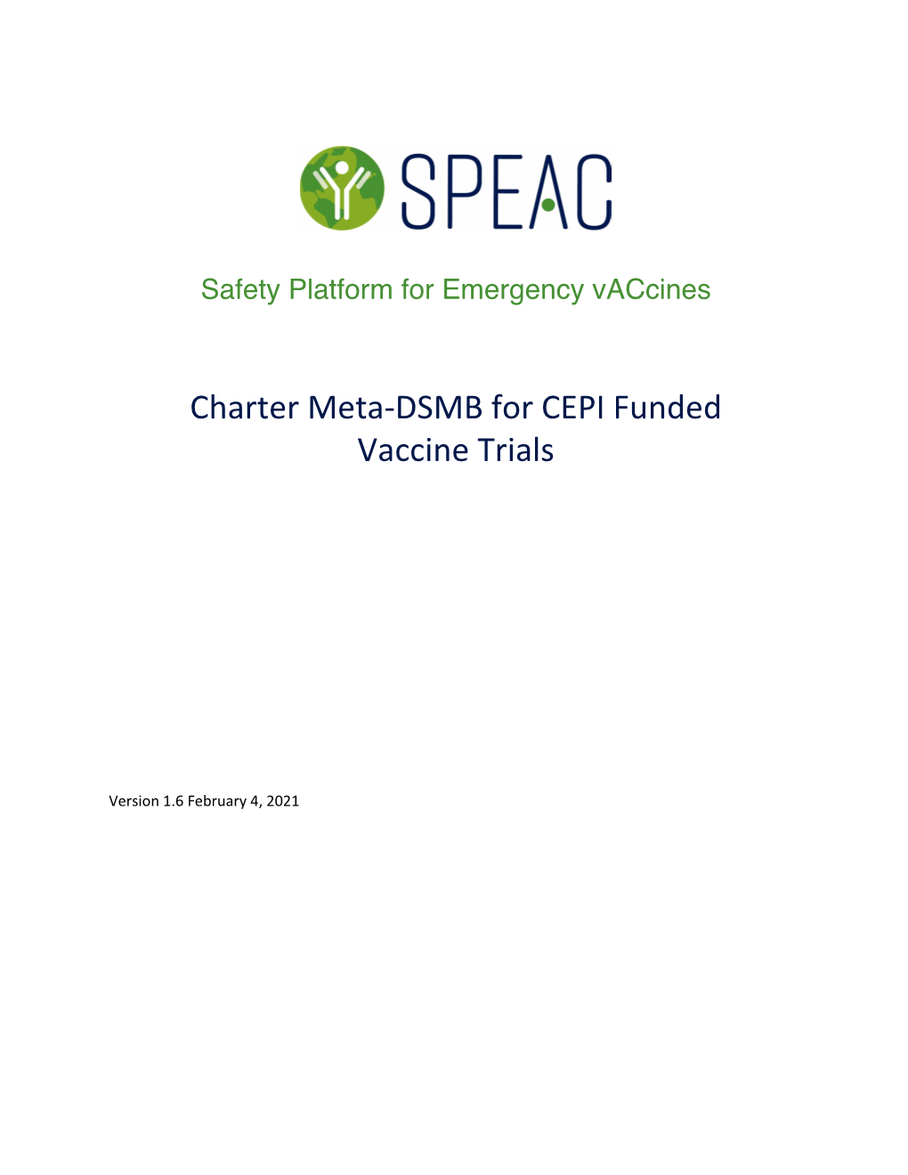 Charter Meta-DSMB for CEPI Funded Vaccine Trials