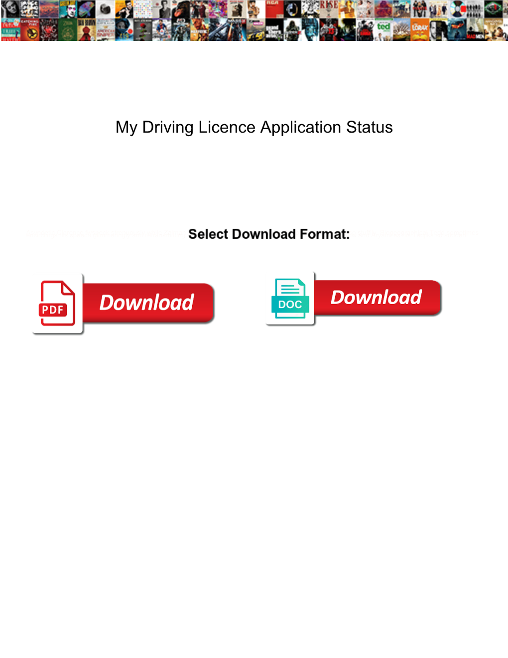 My Driving Licence Application Status