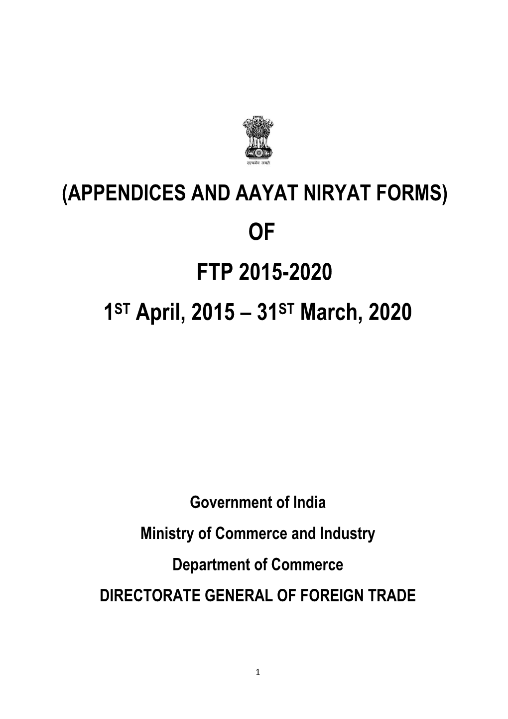 Appendices and ANF of FTP (2015-2020)