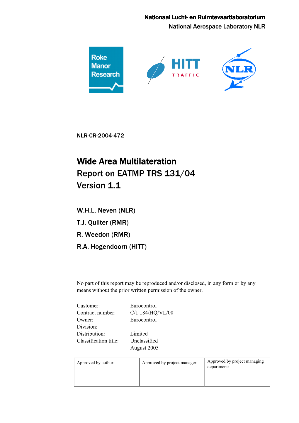 Wide Area Multilateration Report on EATMP TRS 131/04 Version 1.1