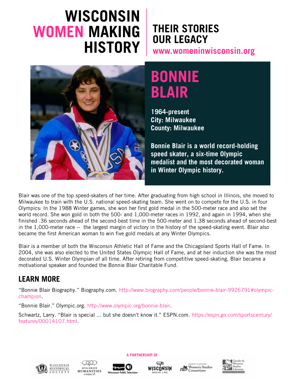 Bonnie Blair Wisconsin Women Making History
