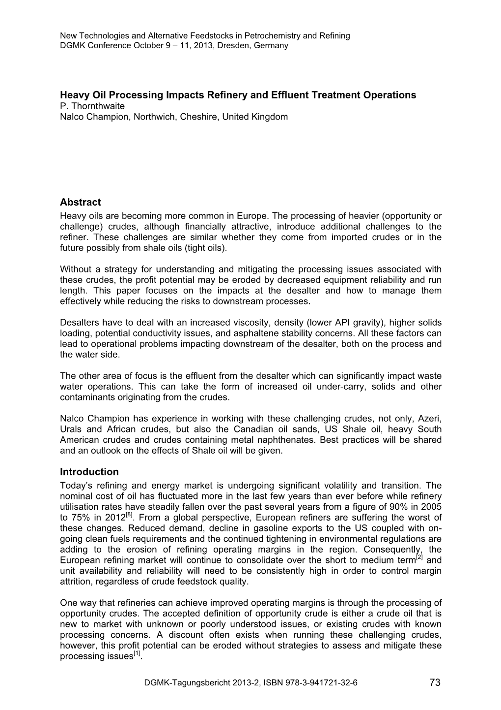 Heavy Oil Processing Impacts Refinery and Effluent Treatment Operations P