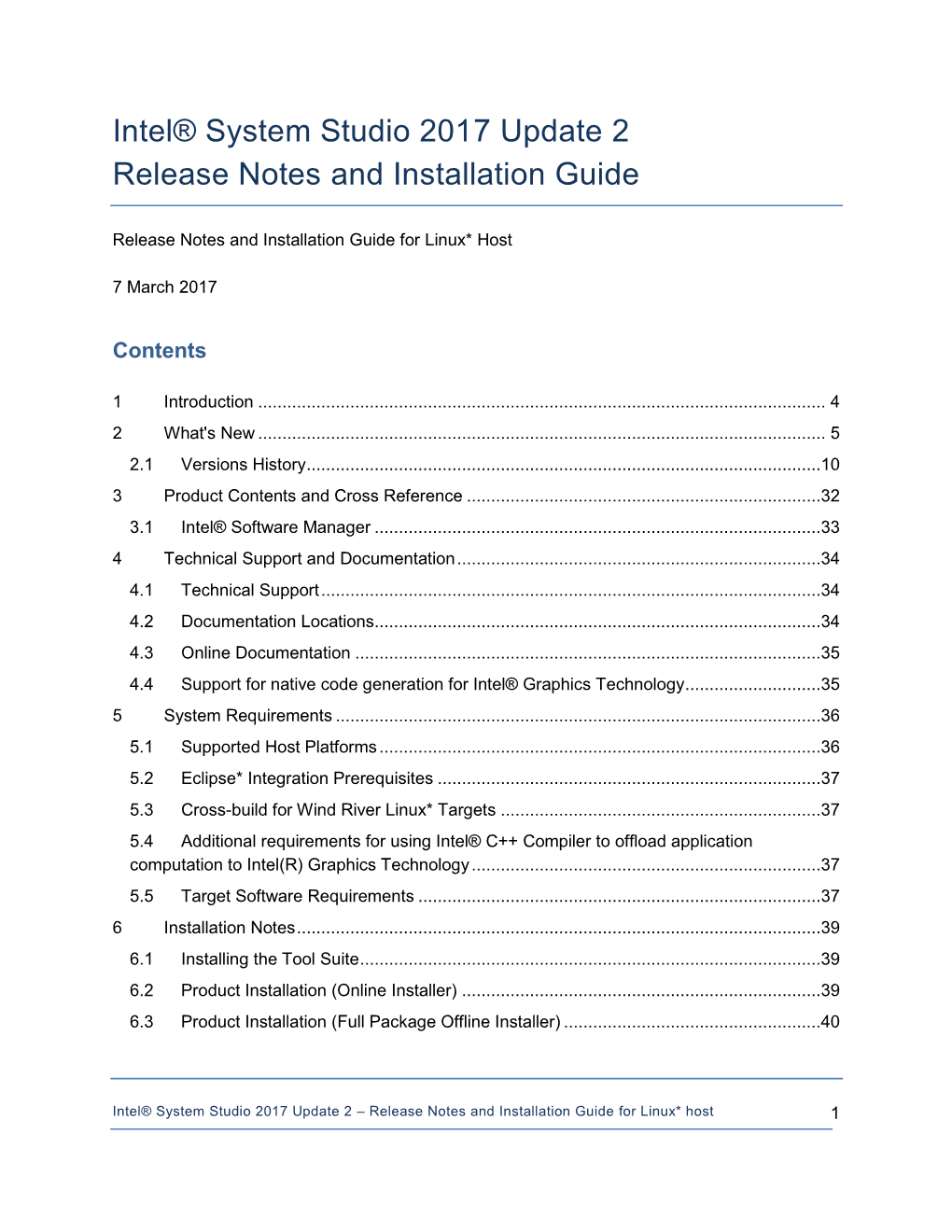 Intel(R) System Studio Release Notes and Installation Guide