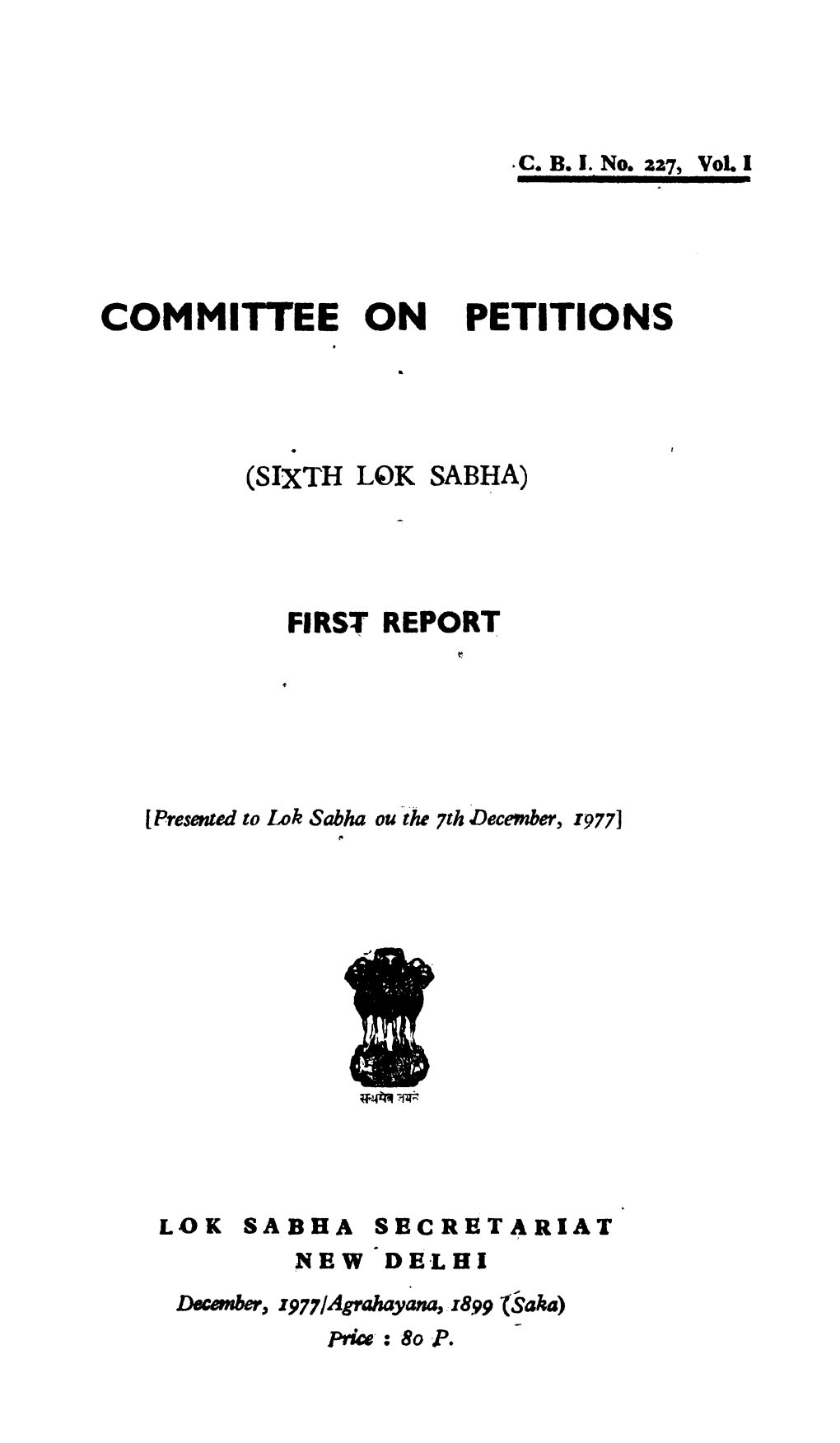 Committee on Petitions -'