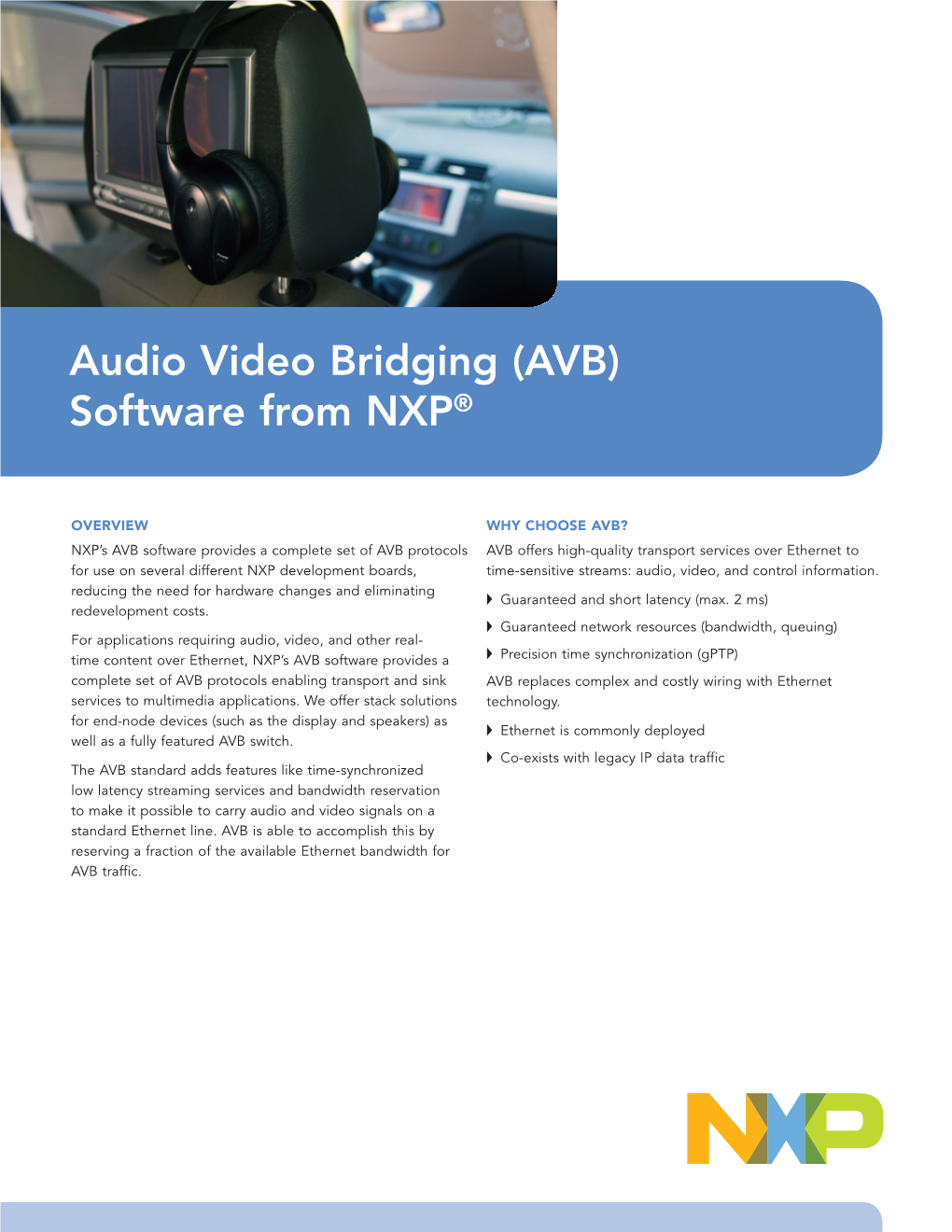 Audio Video Bridging Fact Sheet