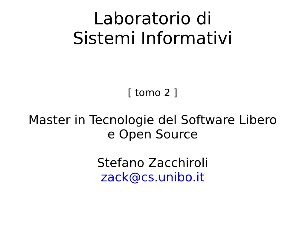 Laboratorio Di Sistemi Informativi