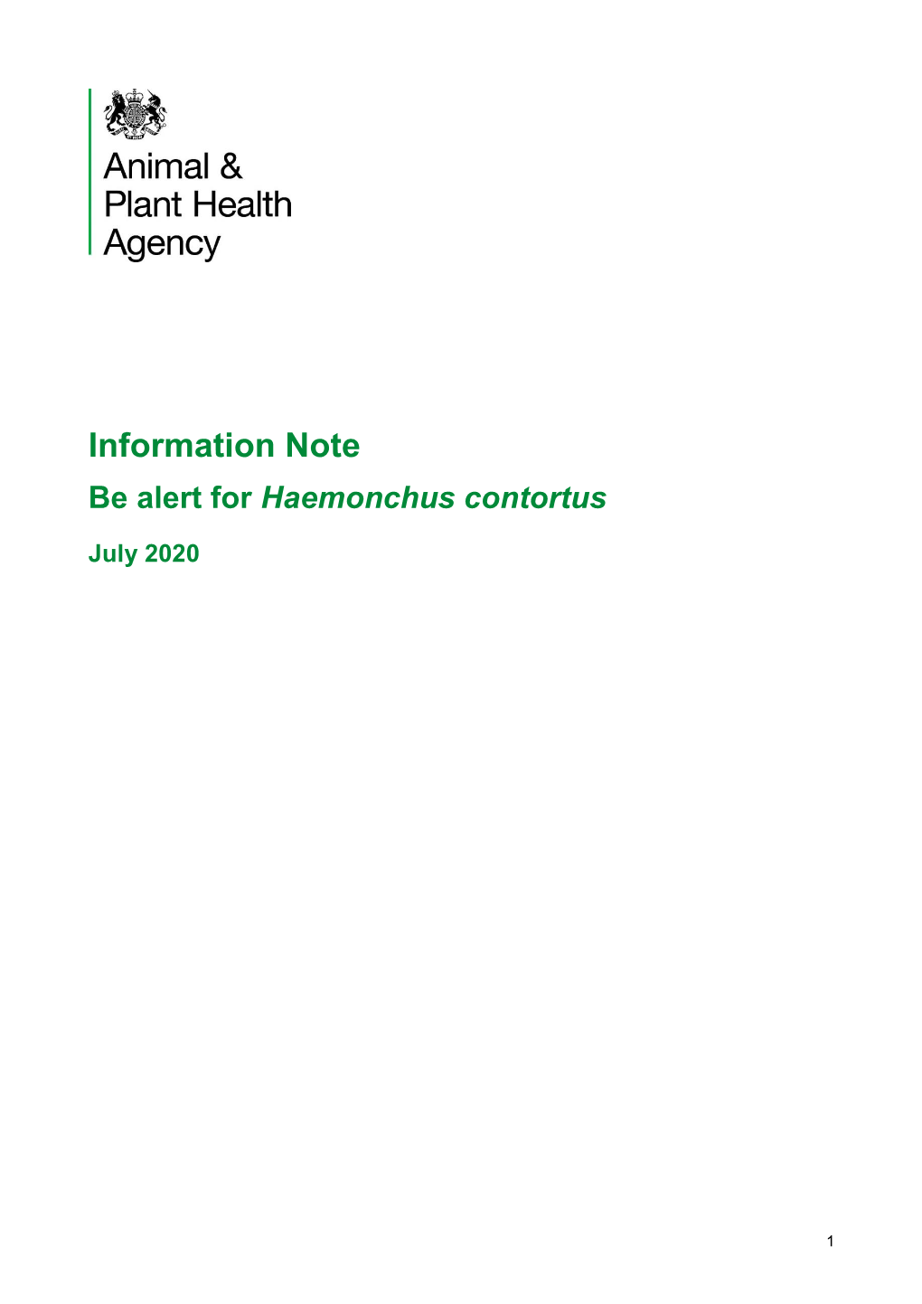 Be Alert to Haemonchus Contortus