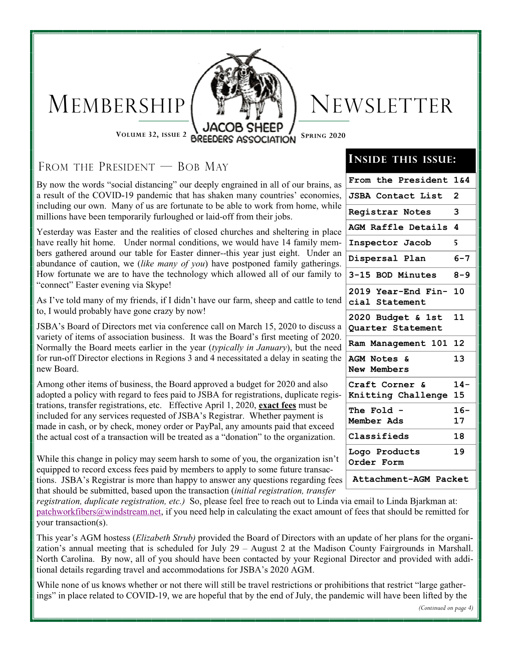 Membership Newsletter